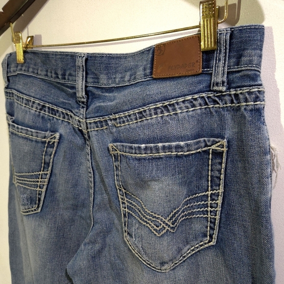 Flypaper | Men's Blue Distressed Boot Cut Jeans 34x30 - Picture 5 of 9